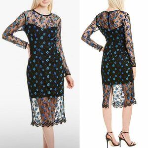 NWT Dress the Population Sophia lace illusion dress